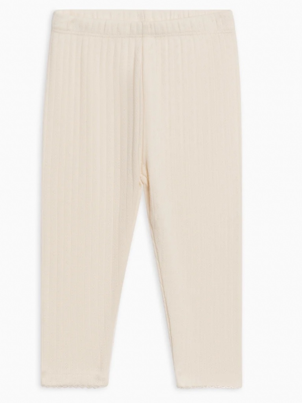 Kendi Gina Brushed Back Pointelle Leggings in Ivory sz 3T EUC $34R